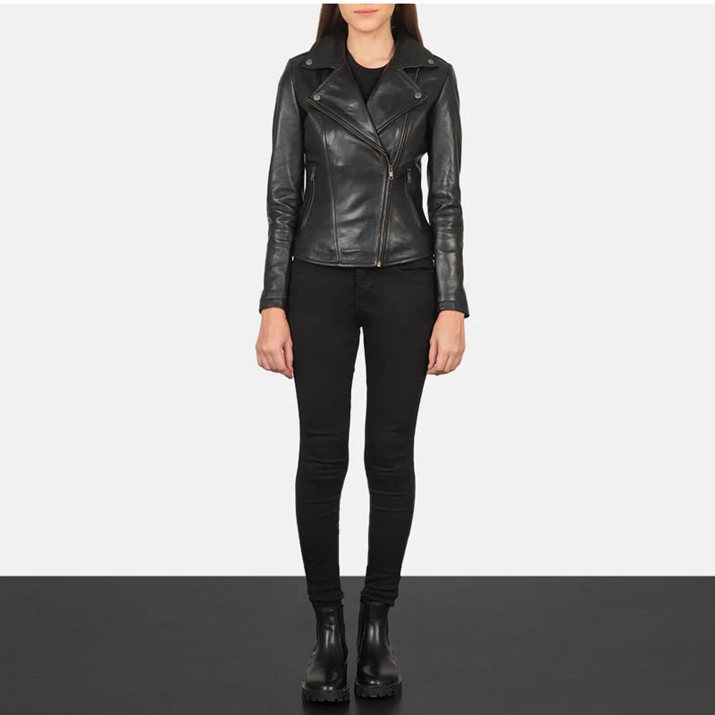 Flashback Black Leather Biker Jacket